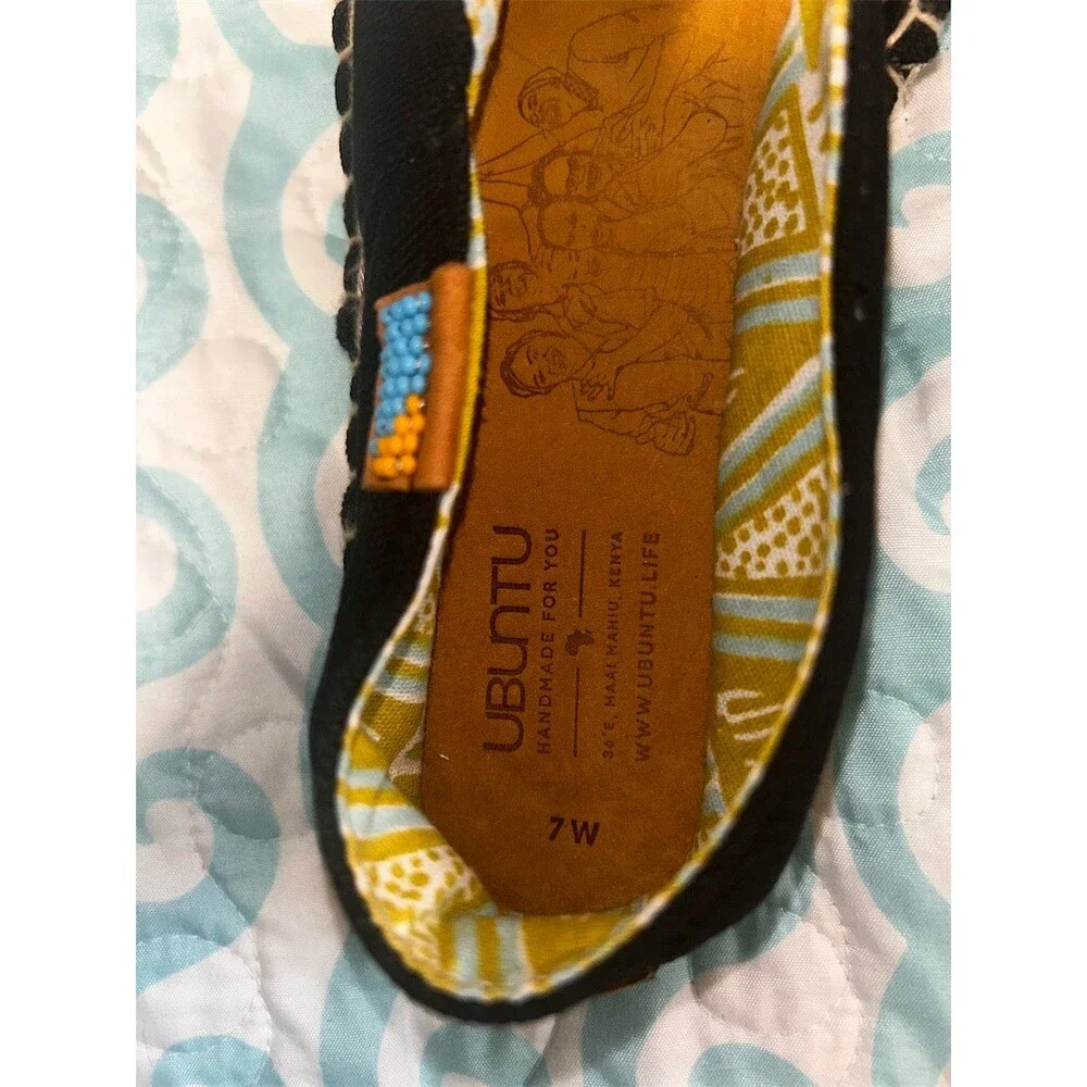 Ubuntu Life Slip-On Espadrille Flats Womens US 7W Black Cushioned Insole - Picture 8 of 9